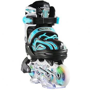 Patines en Línea Apollo Super Blades LED Ajustables para Niños y Niñas (Tallas M 35-38)