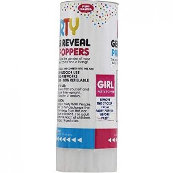 Eurowrap Gender Reveal Confetti Party Popper - Pink