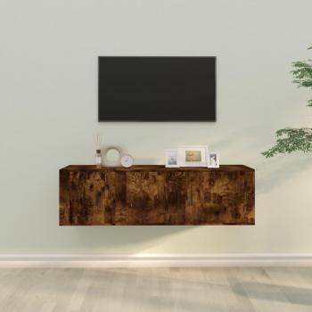 Set de Muebles para TV 2 Piezas en Madera Contrachapada Roble Ahumado