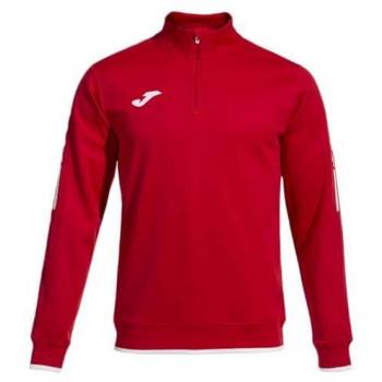 Sudadera de running Joma Olimpiada hombre roja con media cremallera, diseñada para jóvenes de 12 a 14 años