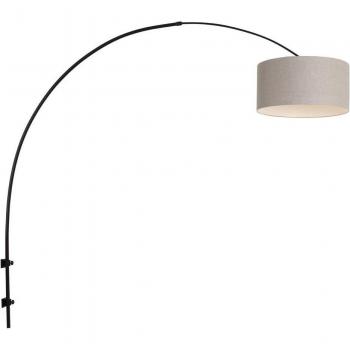 Aplique de Pared Sparkled Light en Negro Mate con Pantalla Gris E27