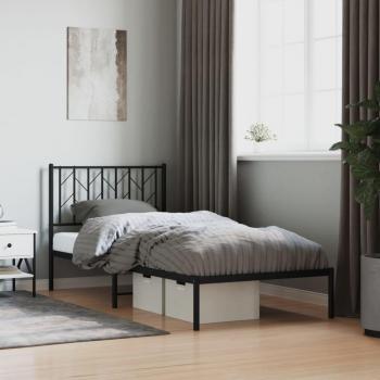 Cabecero de cama metal negro 90x190 cm