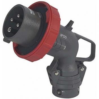 Conector móvil curvado Hypra IP66/67-55 32A 380V a 415V 3P+N+T plástico
