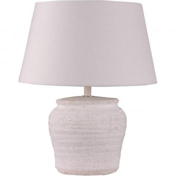 Lámpara de mesa Lindby Aelith, Ø 30 cm, blanca, cerámica, E27