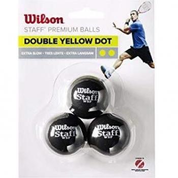 Wilson Ball, Staff Pelota De Squash 3 Unidades Unisex Amarillo II Negro Adulto, Balls
