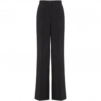 Dolce & Gabbana Women's Pinstriped Wool Trousers, Brown, Size 46, FTCP1TFRBC2 Color S8053