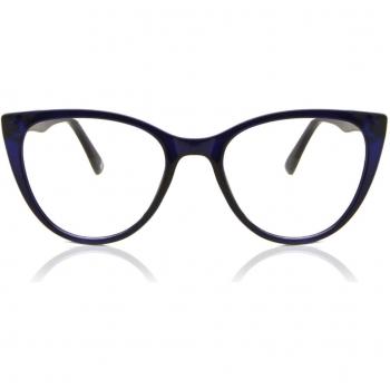 Cat Eye Full Rim Plastic Women's Prescription Glasses - Blue Size 51 - Blue Light Block Available - SmartBuy Collection