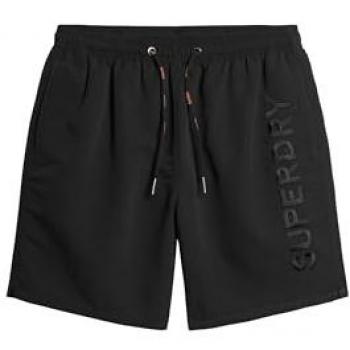Premium Embroidered Swimshorts 17 Inch Black - Sustainable Recycled Polyester