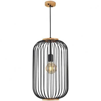 Lámpara de techo WELLHOME, Estructura de madera Color Negro