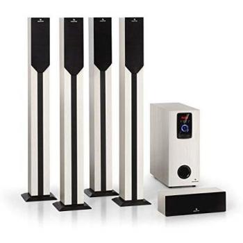 auna Areal Elegance - Sistema Home Cinema 5.1, Subwoofer 5, 5 Altavoces satélite