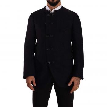 Dolce & Gabbana Gray Alpaca Button Down Men Coat Jacket - IT48 | M