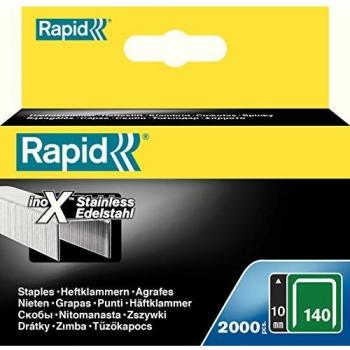 Grapas Rapid Tipo 140 Acero Inoxidable 10 mm - Paquete de 2000 Piezas