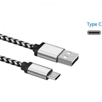 Cable Samsung A8 cable USB tipo C 3m cable cargador Samsung galaxy A8 3m cable cargador Samsung galaxy A8 3m de Nylon trenzado calidad cable cargador type c 3 metros cable Samsung A8 blanco negro
