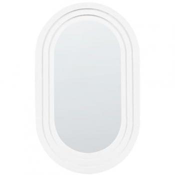 Espejo decorativo de pared moderno colgante de metal blanco 43 x 69 cm Massilly