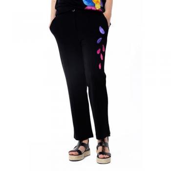 Mamatayoe Pantalón Brillo Informal para Mujer, Negro, Talla XL