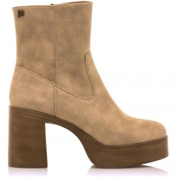 MUSTANG 53371 Botines de Mujer Beige con Tacón y Plataforma