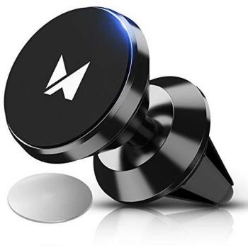 Soporte magnético para smartphone en parrilla de coche, color negro (WMH-04)