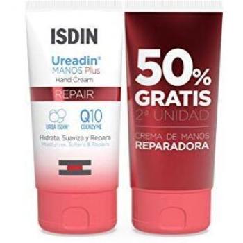 ISDIN Ureadin Manos Crema de manos reparadora, Duplo 2 unidades 50+50ml, Repara, hidrata, y suaviza