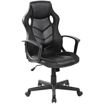 Silla Gaming Ejecutiva en Cuero Sintético Negro con Ruedas - Dimensiones (Al x An x Fo): 106/118 x 60 x 61 cm