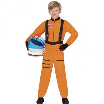 Traje de Astronauta naranja para niños con casco y accesorios