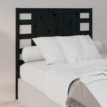 Cabecero para cama negra 106x4x100 cm madera maciza de pino
