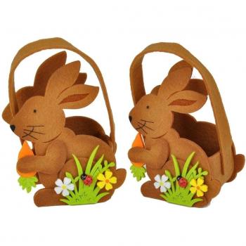 Depot8 canasta de Pascua cesta de fieltro conejo 2er Set 14 x 9 cm EAN: 4053591327649
