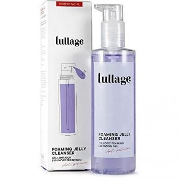 LULLAGE Gel Limpiador Facial Espumoso y Prebiótico Piel Mixta - Grasa, 200 ml | Tratamiento facial VEGANO y natural | Jabón purificante que Combate la Polución en la Piel, Foaming Jelly Cleanser