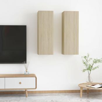 vidaXL TV Cabinets 2 pcs Sonoma Oak 30.5x30x90 cm Engineered Wood