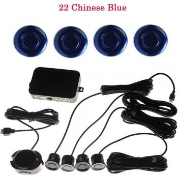 Eaglerich DC12V del coche del sensor del estacionamiento 4 Sensors Monitor Auto Reverse reserva del radar detector Kit Sistema de sonido de alerta BIBI sonido indicador de alarma de la sonda 22-azul chino