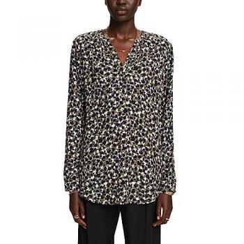 Esprit Women's Blouse Lenzing™ Ecovero™ Eco-Friendly Patterned in Khaki Green