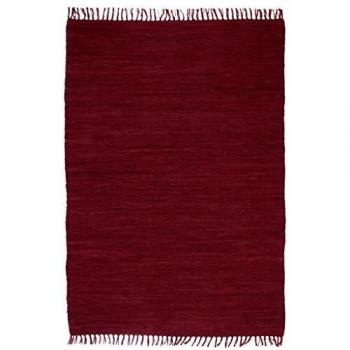 vidaXL Alfombra Tejida a Mano Chindi de Algodón Burdeos 160x230cm Decoración