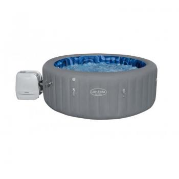 Spa Hinchable Bestway Lay-Z-Spa Santorini HydroJet Pro 216x80 cm para 5-7 Personas con Luz LED, Cobertor y Almohadas
