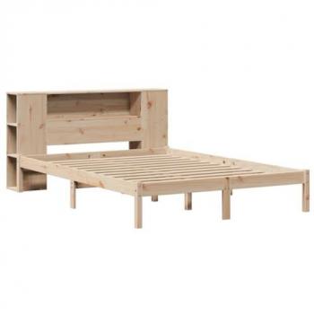 Cama con estantería sin colchón madera maciza de pino 150x200cm