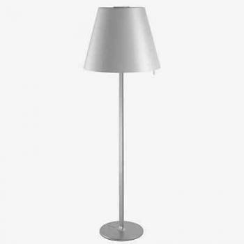 Lámpara de pie Artemide Melampo Mega, 217 cm, gris aluminio