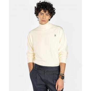 Jersey de hombre de color crudo y cuello alto