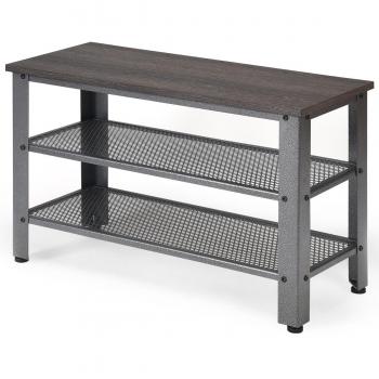 Costway Estantería de Zapatos con Banco Multiuso Organizador para Pasillo 73 x 30 x 45cm Gris Oscuro
