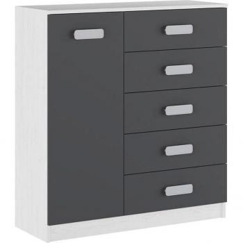 Cómoda Donald 1 Puerta + 5 Cajones 3 En 1 Andersen/Grafito 108,4X100x37,8 Cm