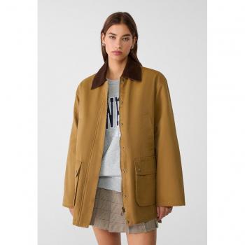 Multi-Pocket Waxed Parka in Ochre - Size M