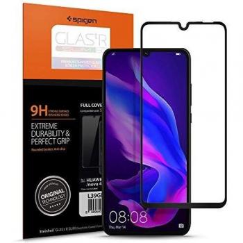 Protector de Pantalla y Funda Spigen para Huawei P30 Lite - 2 piezas, Color Negro