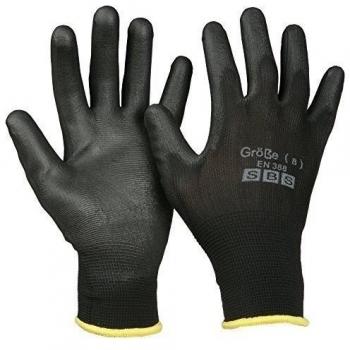 SBS - Guantes de trabajo (12 pares, nailon, talla 10)