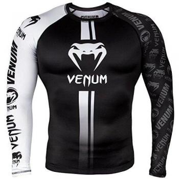 VENUM Logos Rashguard de Mangas Largas, Hombre, Negro/Blanco, L