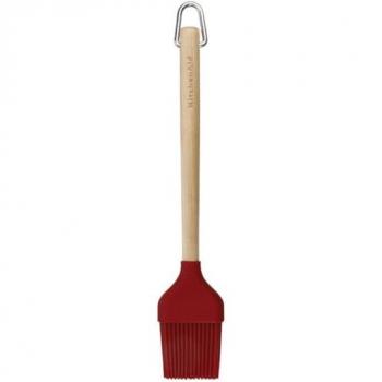 Brocha de Pastelería de Madera de Abedul KitchenAid con Cabezal de Silicona Roja