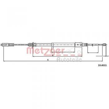 Cable de freno de mano Metzger 10.4611 - Cofle Seilzug, Freno de Estacionamiento