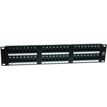 DIGITUS Patchpanel Cat 5e, 48-puerto, 19, 2 U, sin blindaje, Negro