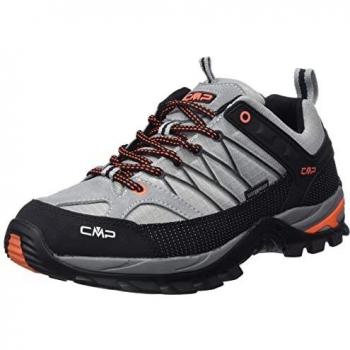Zapatillas de senderismo CMP Rigel Low WP 3Q54457, color gris claro con detalles en naranja, talla 40, impermeables