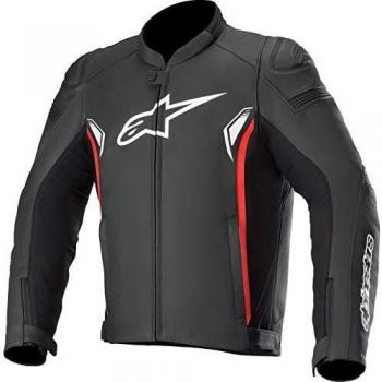 Alpinestars Chaqueta moto Sp-1 V2 Leather Jacket Black Bright Red, Negro/Blanco/Rojo, 48