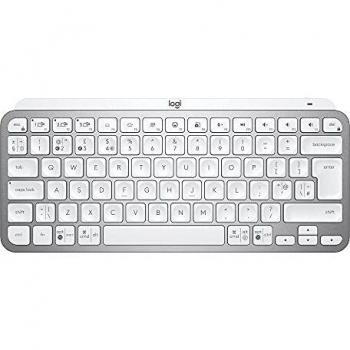 Teclado Inalámbrico Iluminado Logitech MX Keys Mini - Compacto, Bluetooth, QWERTY, Color Gris Claro