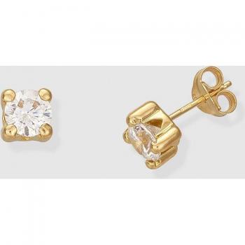 Pendientes de oro con circonitas incrustadas, elegantes y brillantes