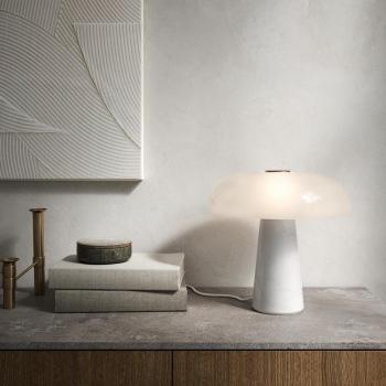 Lámpara de mesa DFTP Glossy en mármol opalino blanco 32cm