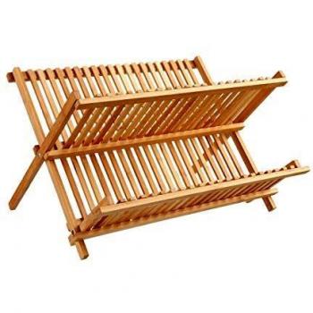 Escurridor de Platos de Bambú Plegable 42x33x27cm